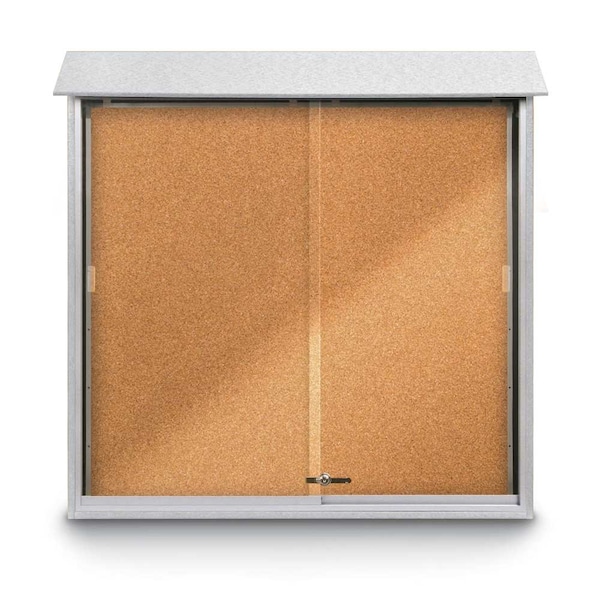Outdoor Enclosed Combo Board, 72"x36", Bronze Frame/Green & Surf